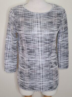 Max Studio Marled Knit  3/4 Sleeve Tunic Top  w/Pockets